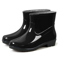 Wofedyo Rain Boots for Women Women Women Low-leyled Buckle Cound Toe Shoe Waterproof Middle Tube Rain Boots Ловец Дъжд ботуши за жени