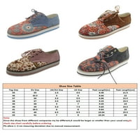 Avamo Ladies Flats Packwork Walking Shoe Lace Up Маратонки Женски ежедневни обувки Жени комфорт Флорално тъмно кафяво 5.5