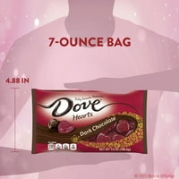 Dove Hearts Свети Валентин бонбони за тъмен шоколад, чанта от унция