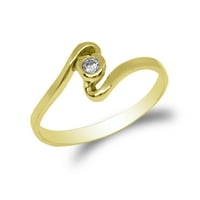 Jamesjenny Womens 10K жълто злато Dainty Abstract CZ Размер на пръстена 7.5