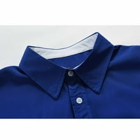 Пенкий мъжки ризи мъжки модни цвят съвпадение риза с фрак и дълъг ръкав ревера ежедневни блуза блуза сини ризи