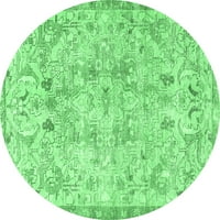 Агли Компания Закрит Кръг Персийски Изумрудено Зелено Традиционни Килими Площ, 6 ' Кръг