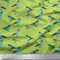 Soimoi зелена памучна патица тъкан художествен декор за птици отпечатан двор широк