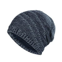 Унизани шапки плътни цветове топъл кабел плетен мек дебела плетена шапка студено време купчина шапки уютни стилни шапки