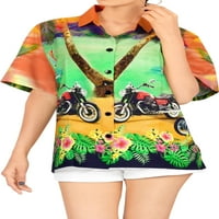 Бей жени клуб хавайска риза бутон надолу работа случайни риза ххл Оранжев_х145