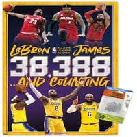 League - Lebron James All -Time Leader Poster Wall с Push Pins, 14.725 22.375