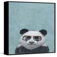 Ученически панда плават в рамка живопис печат върху платно