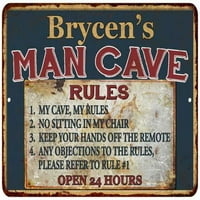 Мъжки пещерни правила на брисен Шик Рустик зелен знак домашен метал 108120049649