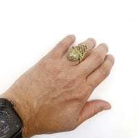 10к жълто злато симулирани диамант баскетбол обръч пръстен