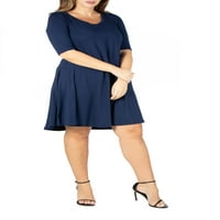 24севен комфорт аперитив лакът ръкав плюс размер коляното дължина рокля, Р011616, Произведено в САЩ